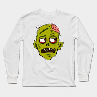 Bored zombie face, illustration Long Sleeve T-Shirt